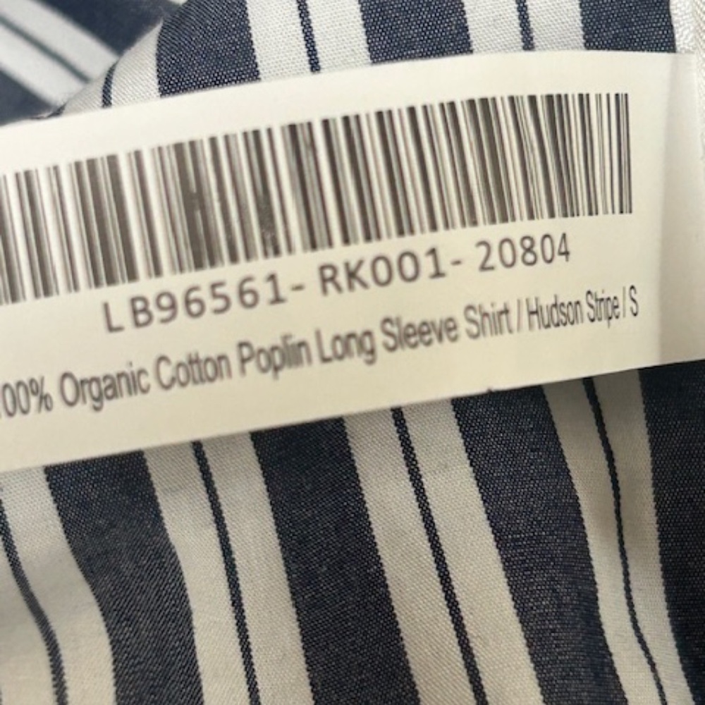 Quince Navy and White Vertical Stripe Button-Down Shirt - Picture 7 of 7